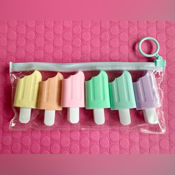 New Colorful Spring Summer Fun Popsicle Ice Cream Highlighter Markers Set of 6 - Picture 4 of 7
